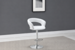 Barraza 29-inch Adjustable Height Bar Stool White and Chrome