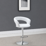 Barraza 29-inch Adjustable Height Bar Stool White and Chrome