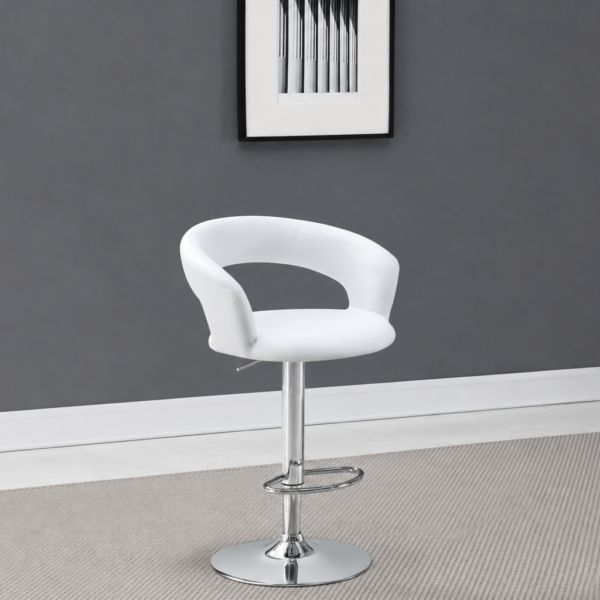 Barraza 29-inch Adjustable Height Bar Stool White and Chrome