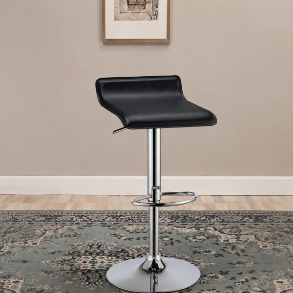Bidwell Upholstered Adjustable Bar Stool Black (Set of 2)