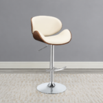 Harris Adjustable Bar Stool Beige and Chrome