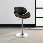 Harris Adjustable Bar Stool Black and Chrome