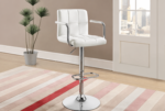 Palomar Adjustable Height Bar Stool White and Chrome