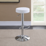 Ramses Adjustable Backless Bar Stool Chrome and White