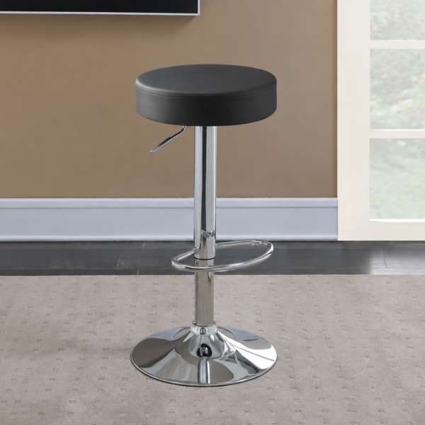 Ramses 29-inch Adjustable Bar Stool Chrome and Black