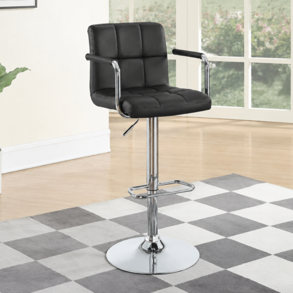 Palomar Adjustable Height Bar Stool Black and Chrome