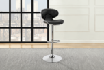 Edenton Upholstered Adjustable Bar Stool Black (Set of 2)