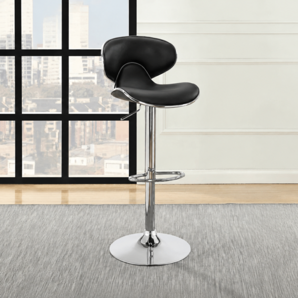 Edenton Upholstered Adjustable Bar Stool Black (Set of 2)