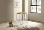 Edgeworth Wood Backless Counter Stool White (Set of 2)