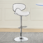 Edenton Upholstered Adjustable Bar Stool White (Set of 2)