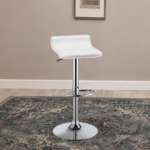 Bidwell Upholstered Adjustable Bar Stool White (Set of 2)