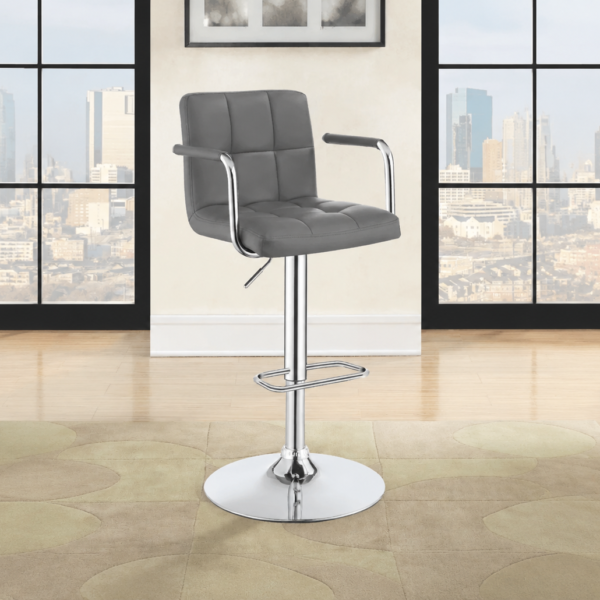 Palomar Adjustable Height Bar Stool Grey and Chrome