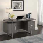 Lawtey 60-inch 2-drawer Office Computer Desk Grey