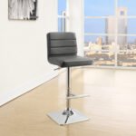 Bianca Upholstered Adjustable Bar Stool Grey (Set of 2)