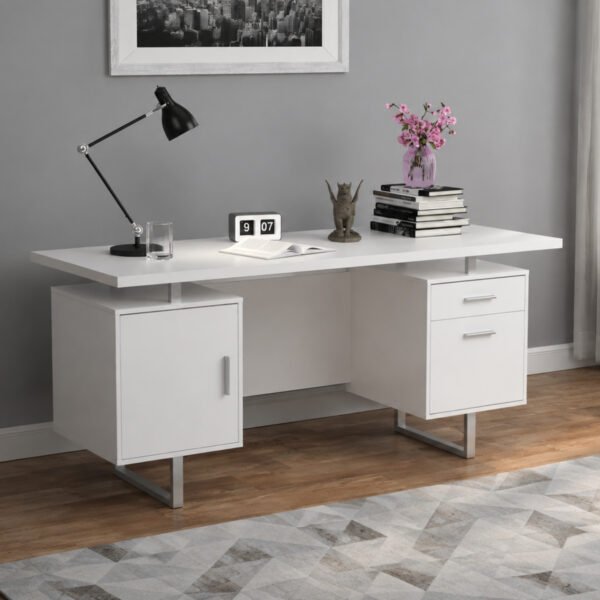 Lawtey 60-inch 2-drawer Computer Desk White