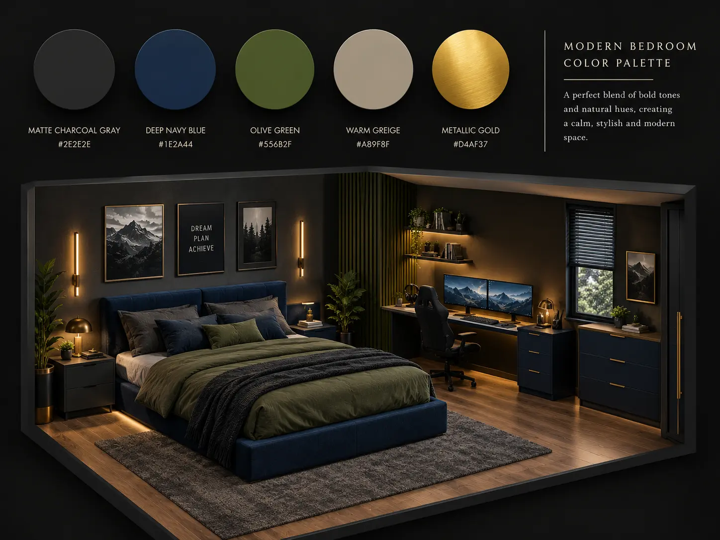 Modern Bedroom Color Palette Moodboard