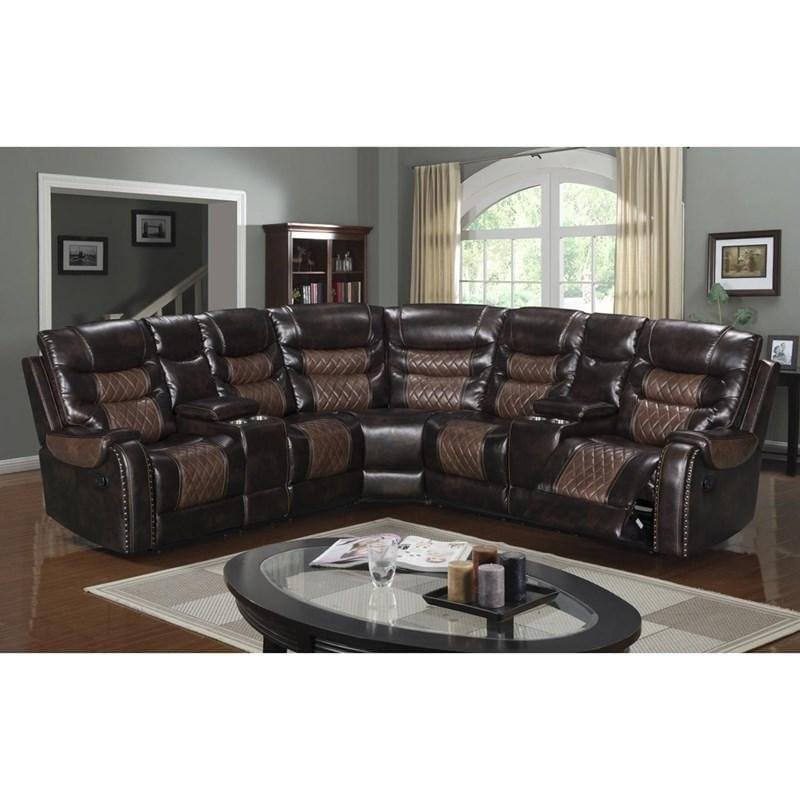 Starwood Reclining Leather Air 3 pc Sectional (691324/691326/691327)